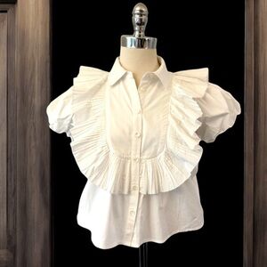 Love The Label White Button Front Top